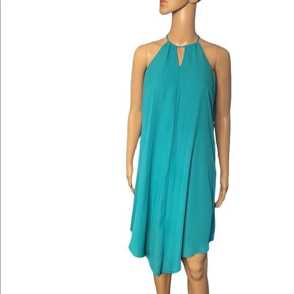 Mossimo Turquoise Halter Dress Womens Size S Petite Blue Sexy Elegant Classy - Picture 1 of 5